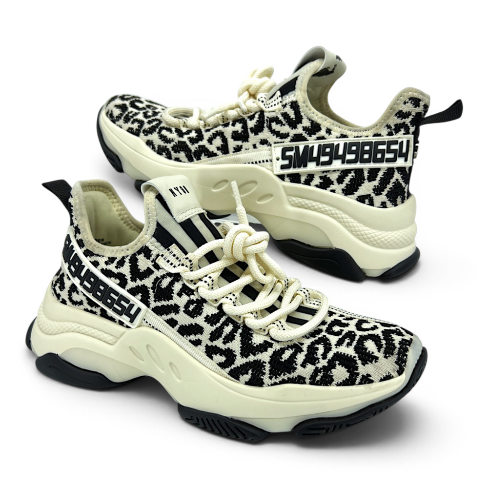 Steve Madden Maxima Women’s Leopard Knit Sneakers Size 6.5